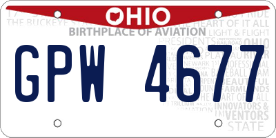 OH license plate GPW4677