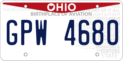 OH license plate GPW4680