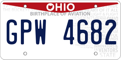 OH license plate GPW4682