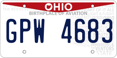 OH license plate GPW4683