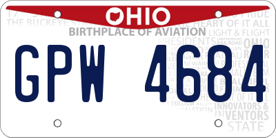 OH license plate GPW4684