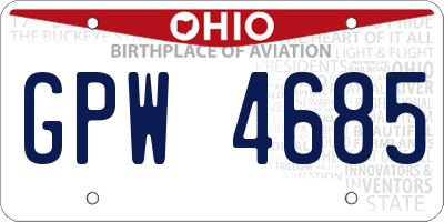 OH license plate GPW4685