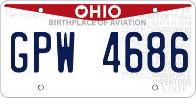 OH license plate GPW4686