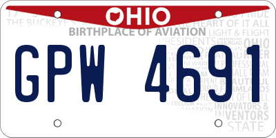 OH license plate GPW4691