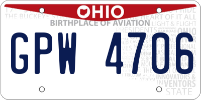 OH license plate GPW4706