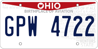OH license plate GPW4722