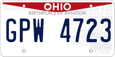 OH license plate GPW4723