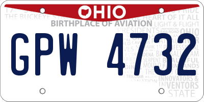 OH license plate GPW4732