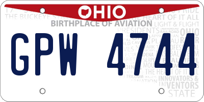 OH license plate GPW4744