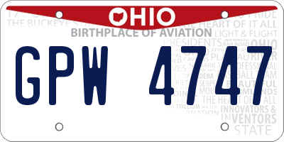 OH license plate GPW4747