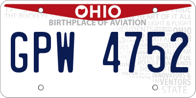 OH license plate GPW4752
