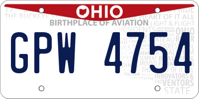 OH license plate GPW4754
