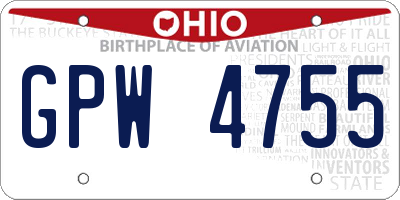 OH license plate GPW4755