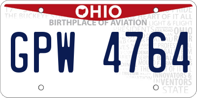 OH license plate GPW4764