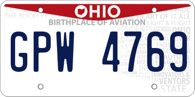 OH license plate GPW4769