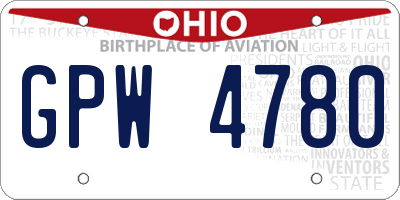 OH license plate GPW4780