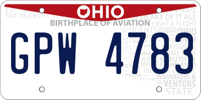 OH license plate GPW4783