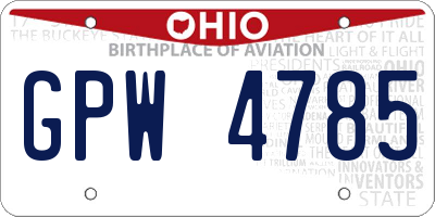 OH license plate GPW4785