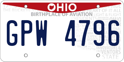 OH license plate GPW4796