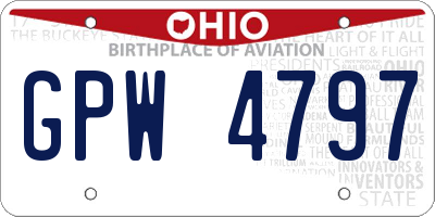 OH license plate GPW4797