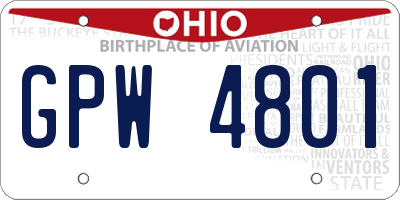 OH license plate GPW4801