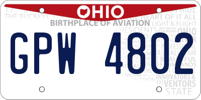 OH license plate GPW4802