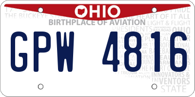 OH license plate GPW4816