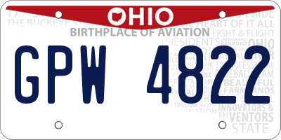 OH license plate GPW4822