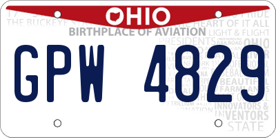 OH license plate GPW4829