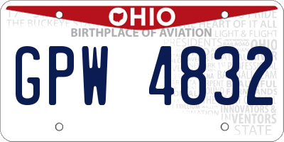 OH license plate GPW4832