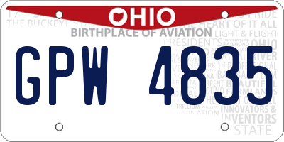 OH license plate GPW4835