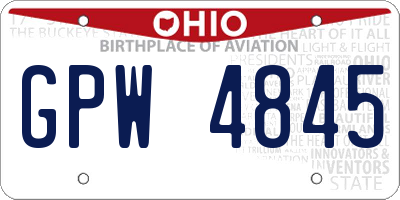 OH license plate GPW4845