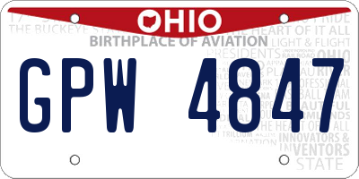 OH license plate GPW4847