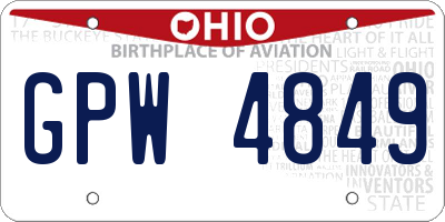 OH license plate GPW4849