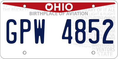 OH license plate GPW4852