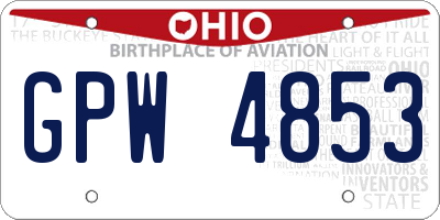 OH license plate GPW4853