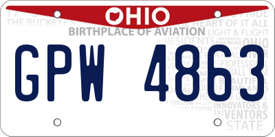 OH license plate GPW4863