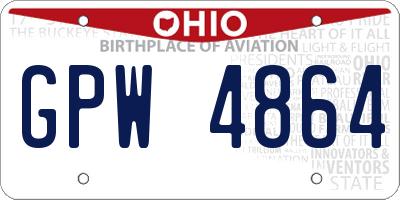 OH license plate GPW4864