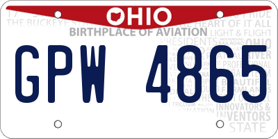 OH license plate GPW4865