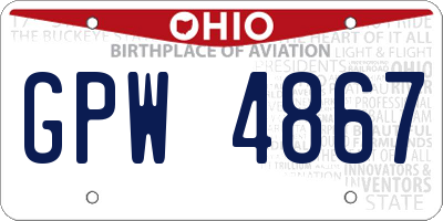 OH license plate GPW4867