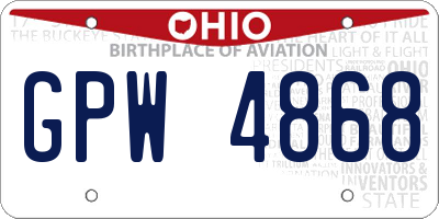 OH license plate GPW4868