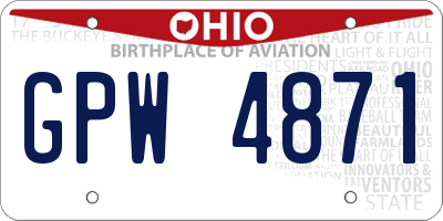 OH license plate GPW4871