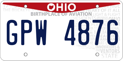 OH license plate GPW4876