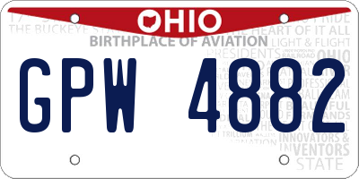 OH license plate GPW4882