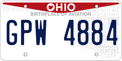 OH license plate GPW4884