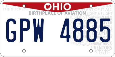 OH license plate GPW4885