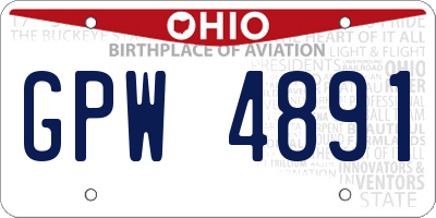 OH license plate GPW4891
