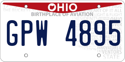 OH license plate GPW4895