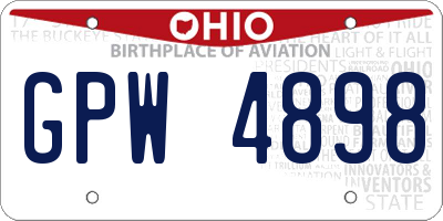 OH license plate GPW4898