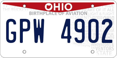 OH license plate GPW4902
